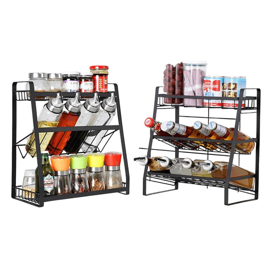 Expandable 3-Tier Kitchen Storage Rack