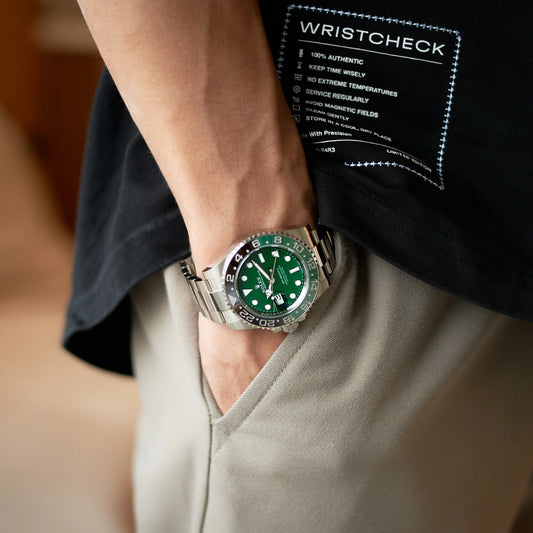 Premium Luxury Automatic Watch | 41mm Green Dial | Ceramic Bezel | Two-Tone Stainless Steel Bracelet