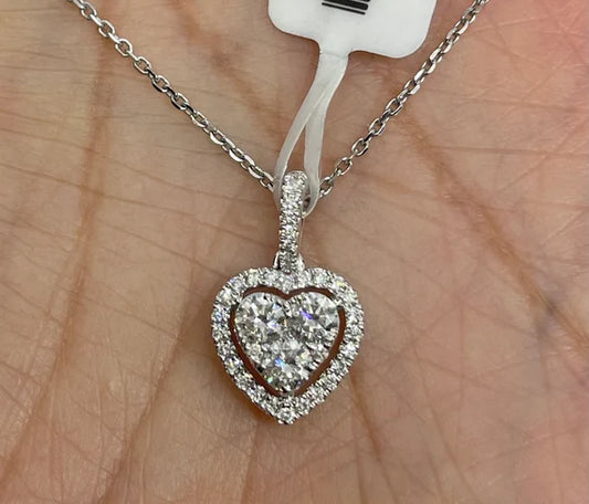 Luxury Zircon Heart Pendant Necklace
